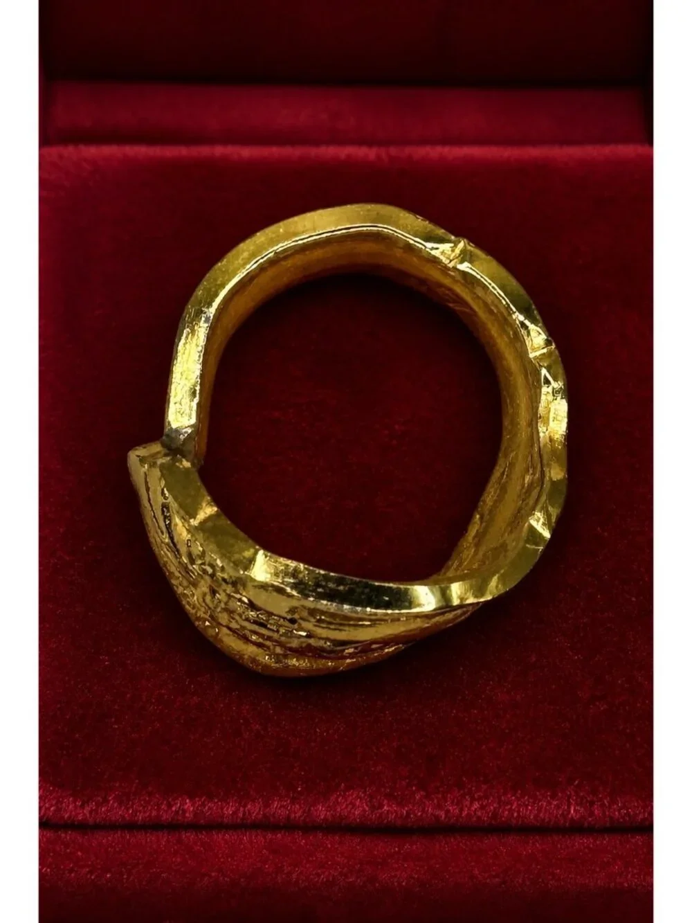 King Arthur Spoon Ring | Gold Electroplated Vintage Silverware | Size 6.75